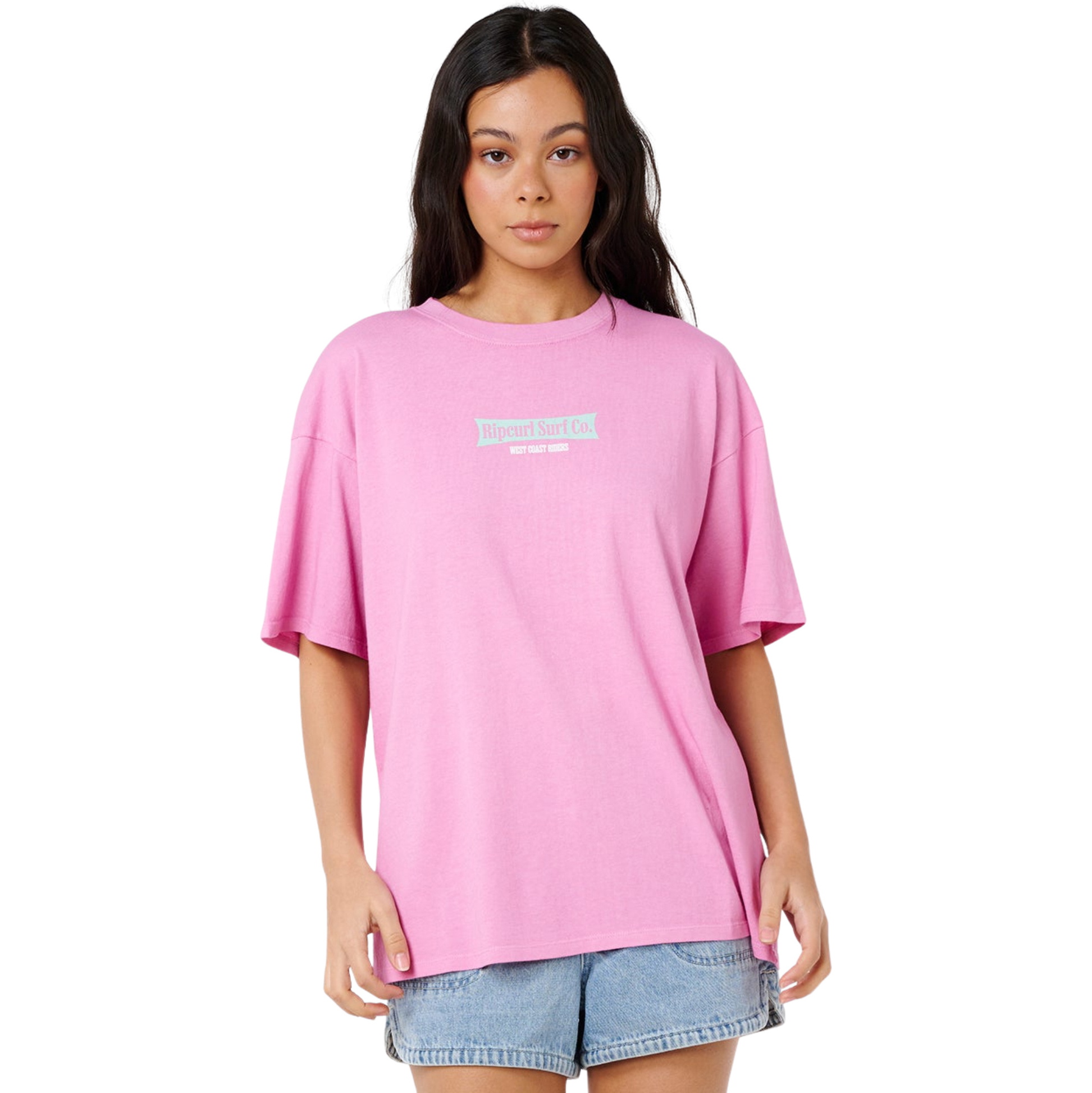 2026 Rip Curl Womens West Coast Heritage Tee 0OBWTE - Fuchsia